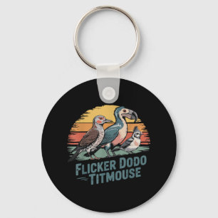 Flicker Dodo Titmouse Funny Retro Bird Liebhaber D Schlüsselanhänger