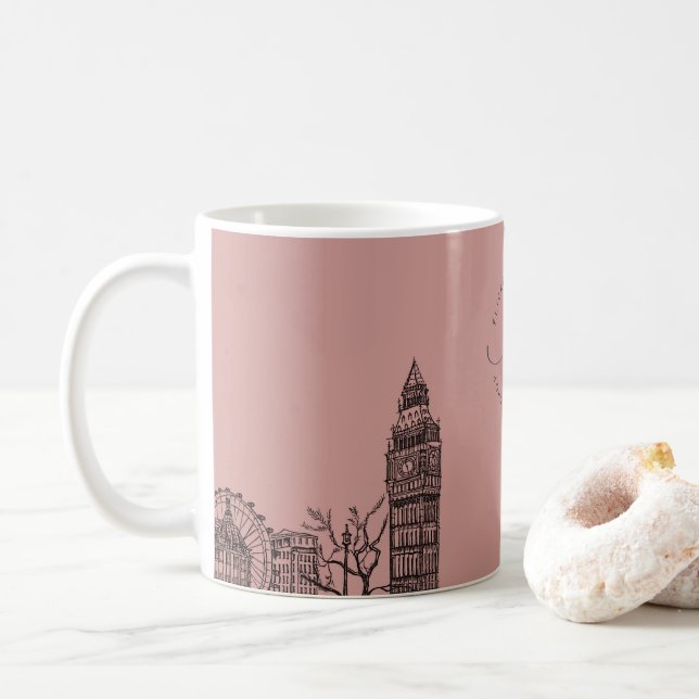 Flickermuse Floral Tone Sketch Kaffeetasse (Mit Donut)