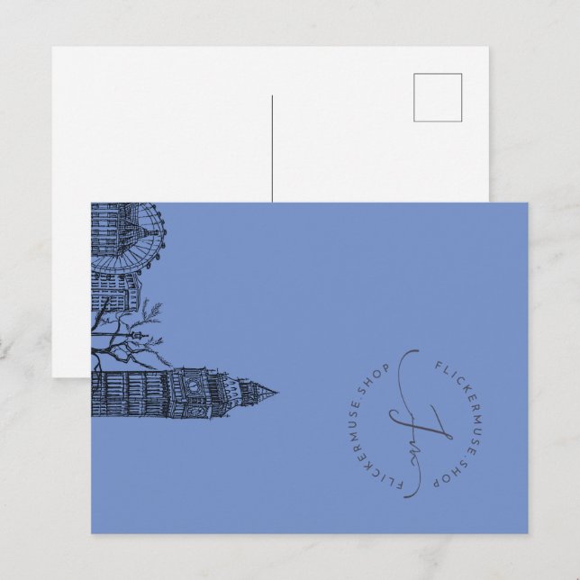 Flickermuse Floral Tone Sketch Postkarte (Vorne/Hinten)