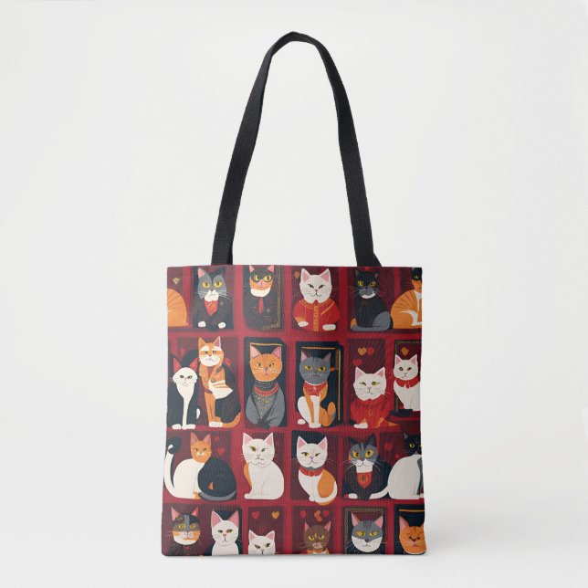 Flickwerk Katzen Ai Art Tasche (Vorderseite)