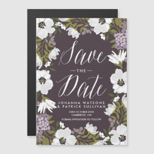 Flieder-Anemone-Blüten Save-the-Date-Magnete Magneteinladung