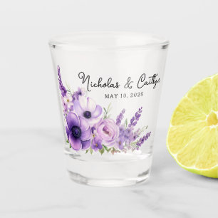 Flieder-Aquarell-Blumen-Hochzeits-Braut- Dusche Schnapsglas