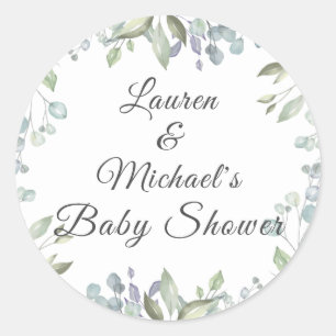 Flieder-Aquarell-Blumen-Paar-Baby-Party Runder Aufkleber