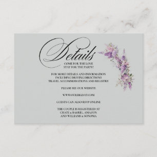 Flieder Blumen Einlagekarte Details Begleitkarte