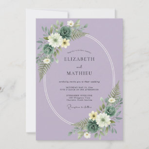 Flieder Botanische Ätherische Hochzeit Einladung
