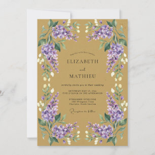 Flieder Botanische Whimsy-Hochzeit Einladung