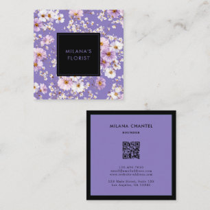 Flieder-Daisy-Moderne-Trend-Blume-Florist Quadratische Visitenkarte