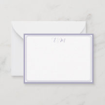 Flieder drei Border Monogramm Notizkarte