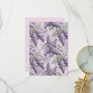 Flieder Fliederblüten Salbeigrün Staubiges Lavende Dankeskarte