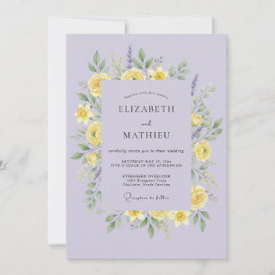 Flieder Gelbe Blüten Hochzeit Einladung