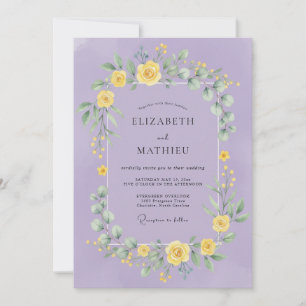 Flieder Gelbe Botanische Romanze Hochzeit Einladung