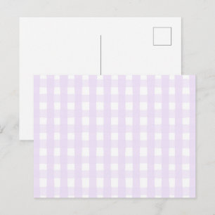 Flieder Gingham Nahtloses Muster Handgemaltes Karo Postkarte