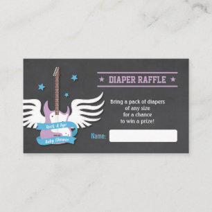 Flieder-Gitarre Rock a Bye Windel-Raffle Version 2 Begleitkarte