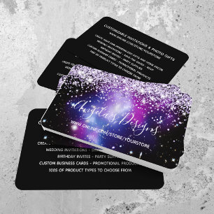 Flieder Glitter Blau Lila Galaxie Online-Shop Visitenkarte