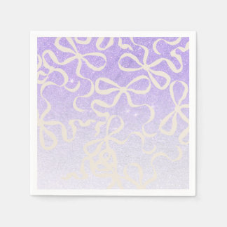 Flieder Glitter Coquette Schleife Serviette Baby S