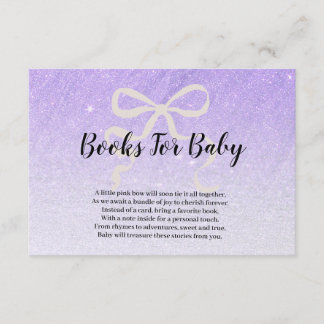 Flieder Glitter Gradient Coquette Schleife Bücher  Begleitkarte