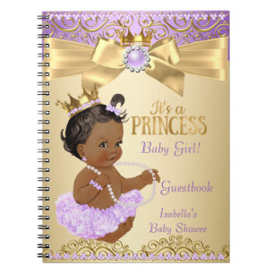 Flieder Gold Ballerina Prinzessin Baby Shower Ethn Notizblock