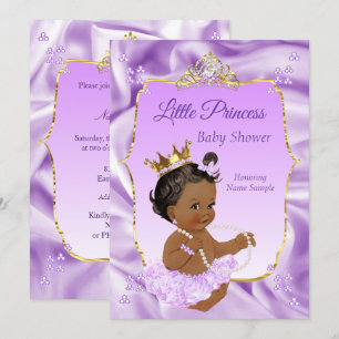 Flieder Gold Prinzessin Babyparty Ethnisches Mädch Einladung