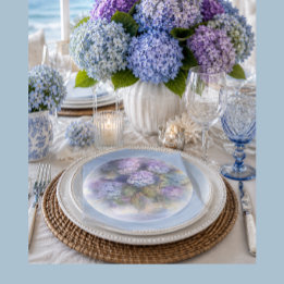 Flieder-Hortensie-Aquarell-Luncheon- Serviette