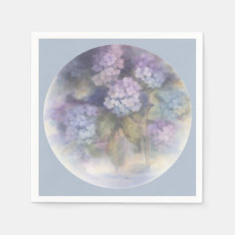 Flieder-Hortensie-Aquarell-Luncheon- Serviette