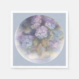 Flieder-Hortensie-Aquarell-Luncheon- Serviette