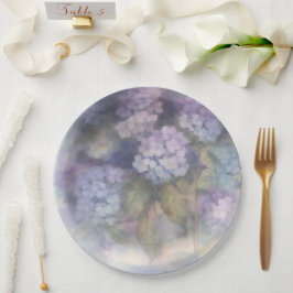 Flieder-Hortensien-Aquarell-Lunchserviette Pappteller