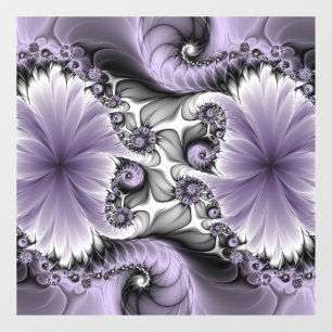 Flieder-Illusion abstrakte Blumen-Fraktal-Kunst-Fa Fensteraufkleber