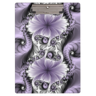 Flieder-Illusion abstrakte Blumen-Fraktal-Kunst-Fa Klemmbrett