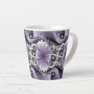Flieder-Illusion abstrakte Blumen-Fraktal-Kunst Fa Milchtasse