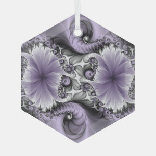 Flieder-Illusion abstrakte Blumen-Fraktal-Kunst-Fa Ornament Aus Glas