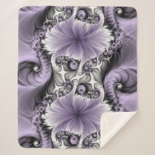 Flieder-Illusion abstrakte Blumen-Fraktal-Kunst Fa Sherpadecke
