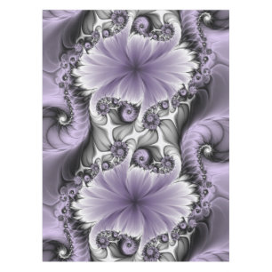 Flieder-Illusion abstrakte Blumen-Fraktal-Kunst-Fa Tischdecke