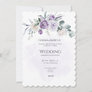 Flieder-Infusion-Floral-Hochzeitseinladung Einladung