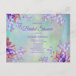 Flieder-Lavendel-Blumen-Brautparty Postkarte