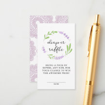 Flieder-Lavendel-Spitze Baby Shower Windel-Raffle