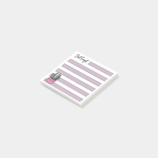 Flieder | Liniiert | Gettopfte Sukkulente - Post-it Klebezettel