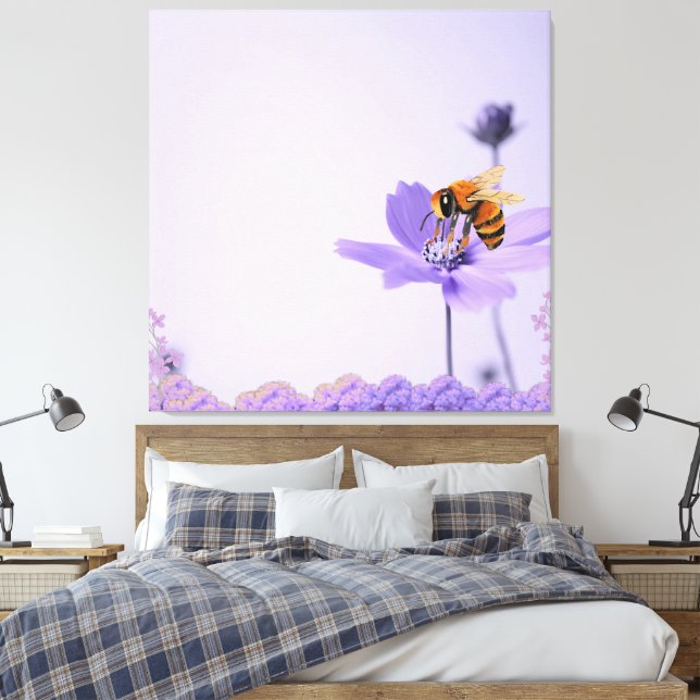 Flieder Minimalist Leinwanddruck (Insitu (Schlafzimmer))
