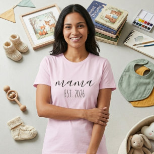 Flieder Minimalistische Mama Jahr Design T-Shirt