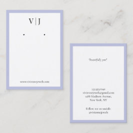 Flieder-Monogramm-Schmuck-Ohrhänger-Displaykarte Visitenkarte