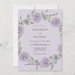 Flieder Poetische Florale Hochzeit Einladung