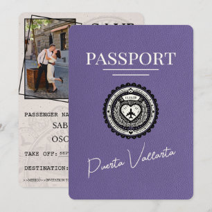 Flieder Purpur Puerta Vallarta Reisepass Save The Date