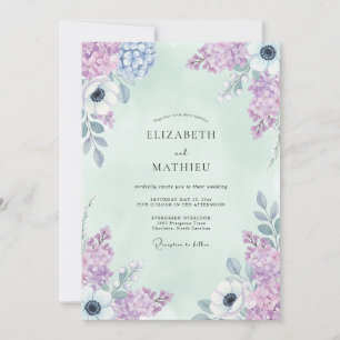 Flieder Sanfte Botanische Hochzeit Einladung