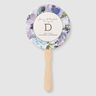 Flieder Staubblau Aquarell Blumenhochzeit Fächer