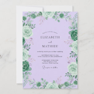Flieder Sukkulenten Blatt Hochzeit Einladung