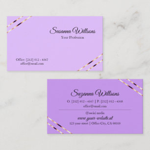 Flieder und Lavendel mit Rose-Gold-Linien stilvoll Visitenkarte
