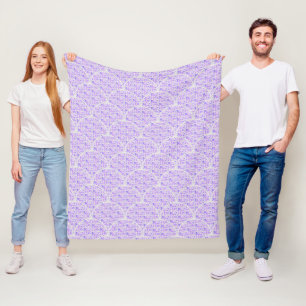 Flieder und Lavendel Retro-Blumen im Art Deco-Schu Fleecedecke