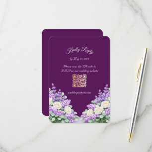 Flieder und Lavendel RSVP-Beilagekarte RSVP Karte