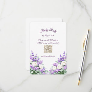 Flieder und Lavendel RSVP-Beilagekarte RSVP Karte