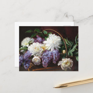 Flieder und Pfingstrosen Florale Kunst Postkarte