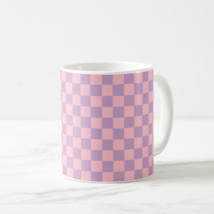 Flieder und Rosa Schachbrettmuster Kaffeetasse
